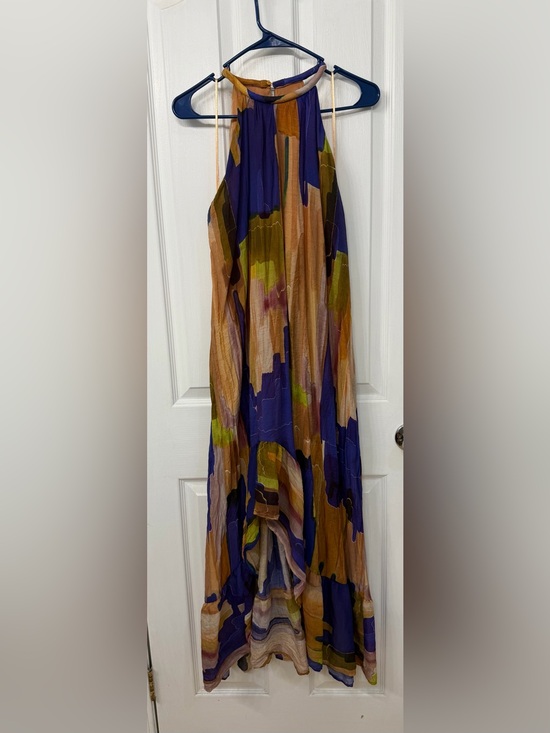 Zara Dresses & Skirts - Zara Abstract Print Maxi Dress in Purple & Orange